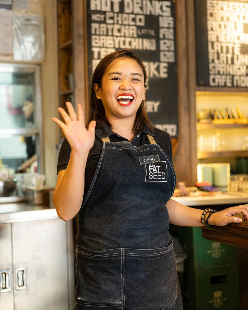 Barista welcoming guests